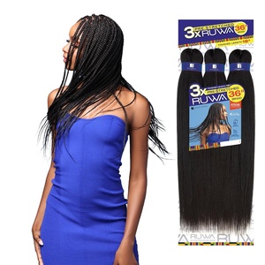 image:imageSensationnel Ruwa Prestretched Braiding Hair3X 36 Inch3 pack 1B OFFBLACK1 JETBLACK