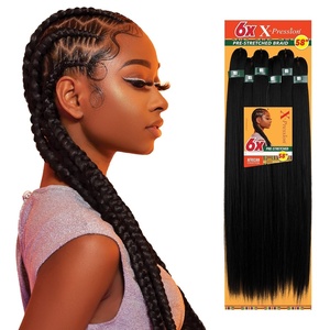 image:imageSensationnel XPression Prestretched Braids6X Braid 58in1B OFFBLACKBG BURGUNDY