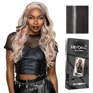 image:imageSensationnel Hexdoll 13x4 LaceWigRaven 1 JETBLACKBALAYAGEPLATINUM