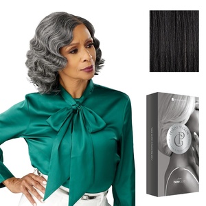 image:imageSensationnel Platinum Glow 13x6 WigVivienne 1 JETBLACKSLATEGRAY