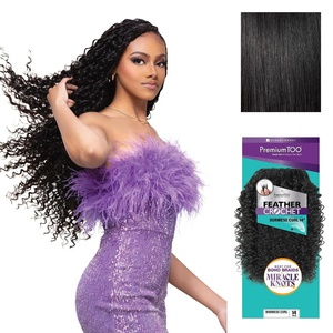image:imageSensationnel PremiumToo Feather Crochet BraidBurmese Curl14in 1 JETBLACK1 JETBLACK