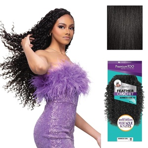 image:imageSensationnel PremiumToo Feather Crochet BraidBurmese Curl14in 1 JETBLACK1B OFFBLACK