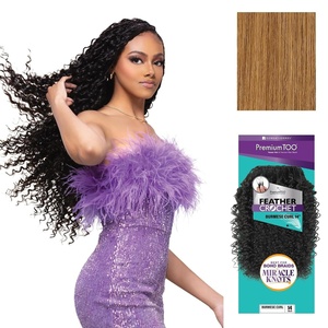 image:imageSensationnel PremiumToo Feather Crochet BraidBurmese Curl14in 1 JETBLACK27 HONEYBLONDE