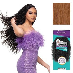 image:imageSensationnel PremiumToo Feather Crochet BraidBurmese Curl14in 1 JETBLACK30 LIGHTAUBURN