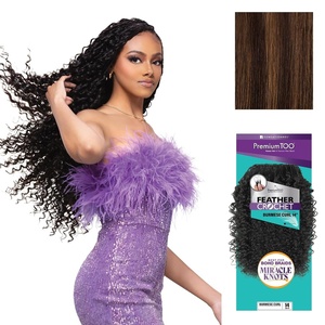 image:imageSensationnel PremiumToo Feather Crochet BraidBurmese Curl14in 1 JETBLACKS430