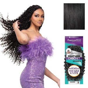 image:imageSensationnel PremiumToo Feather Crochet BraidsBohemian14in 1 JETBLACK1 JETBLACK
