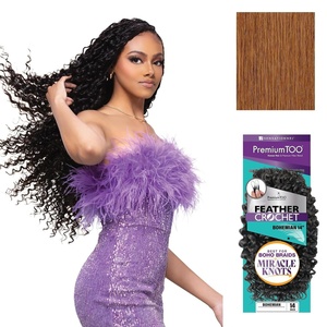image:imageSensationnel PremiumToo Feather Crochet BraidsBohemian14in 1 JETBLACK30 LIGHTAUBURN