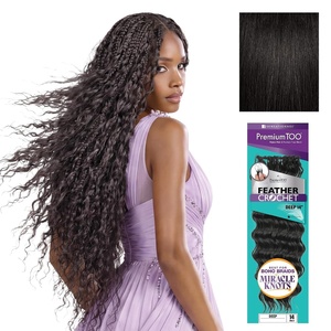 image:imageSensationnel PremiumToo Feather Crochet BraidsDeep14in 1 JETBLACK1B OFFBLACK