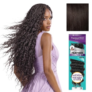 image:imageSensationnel PremiumToo Feather Crochet BraidsDeep14in 1 JETBLACK2 DARKBROWN