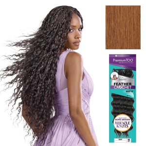 image:imageSensationnel PremiumToo Feather Crochet BraidsDeep14in 1 JETBLACK30 LIGHTAUBURN