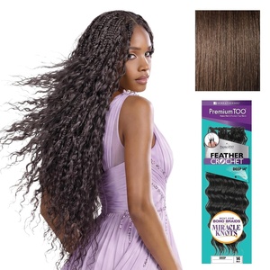 image:imageSensationnel PremiumToo Feather Crochet BraidsDeep14in 1 JETBLACK4 MEDBROWN