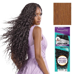 image:imageSensationnel PremiumToo Feather Crochet BraidsWater Wave14in 1 JETBLACK30 LIGHTAUBURN
