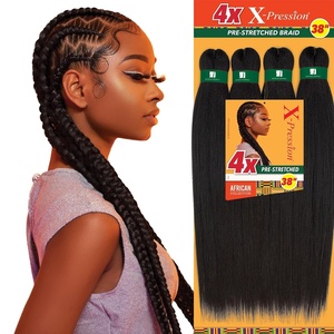 image:imageSensationnel XPression Prestretched Braids4X Braid 38in1pk 1 JETBLACKPURPLE