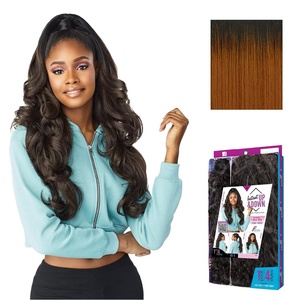 image:imageSensationnel Instant Updown Halfwig PonyIud 6 T2COPPER1  Jet Black  1B  Off Black  2  Dark Brown  4  Med Brown  T2BG  T2COPPER