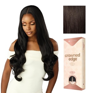 image:imageSensationnel Crowned Edge Widows Peak Wig Euro Body 28 Inch 1 JETBLACK2 DARKBROWN