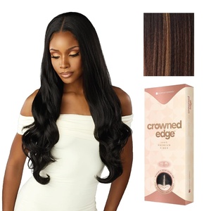 image:imageSensationnel Crowned Edge Widows Peak Wig Euro Body 28 Inch 1 JETBLACKBALAYAGECHOCOLATE