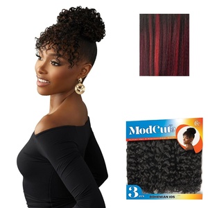image:imageSensationnel Curls Kinksandco ModCut 3pcs Bundles Bohemian 10S1 JETBLACKBALAYAGEFIERYRED