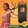 image:imageSensationnel XPression Prestretched Braids8X Braid 58in1 JETBLACK2 DARKBROWN