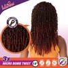 image:imageSensationnel Lulutress crochet braiding hair  3x micro bomb twist pre made diy all kanekalon synthetic locs twists  2 Pack 14 inch 1 JETBLACKSM1B27