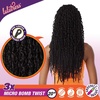 image:imageSensationnel Lulutress crochet braiding hair  3x micro bomb twist pre made diy all kanekalon synthetic locs twists  2 Pack 14 inch 1 JETBLACKSM1B350