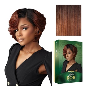image:imageSensationnel Chicbob Lace FrontwigBob Unit 1 1 JETBLACKFLAMBOYAGEAUBURN
