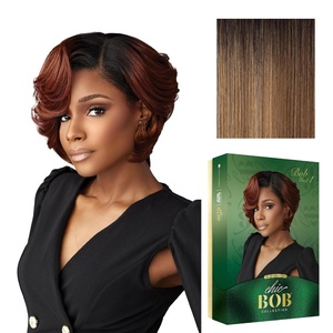 image:imageSensationnel Chicbob Lace FrontwigBob Unit 1 1 JETBLACKFLAMBOYAGEBLONDE