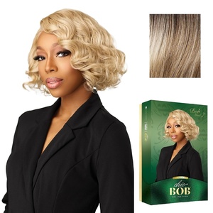 image:imageSensationnel Chicbob Lace FrontwigBob Unit 7 1 JETBLACKBALAYAGEASHBLONDE