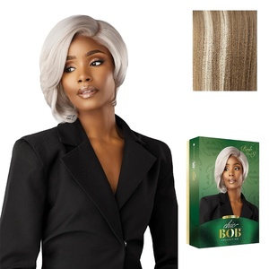 image:imageSensationnel Chicbob Lace FrontwigBob Unit 9 1 JETBLACKBALAYAGELIGHTASHBLONDE