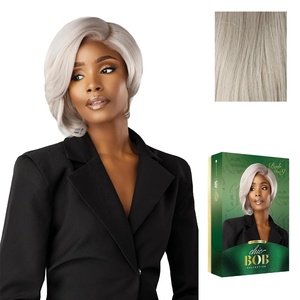 image:imageSensationnel Chicbob Lace FrontwigBob Unit 9 1 JETBLACKDUSTYBLONDE