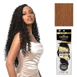 image:imageSensationnel Empire Feather Crochet BraidsBody Wave10in 1 JETBLACK30 LIGHTAUBURN