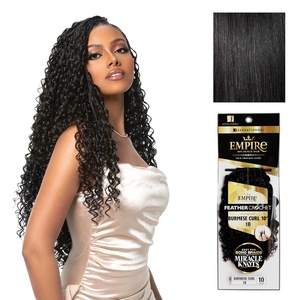 image:imageSensationnel Empire Feather Crochet BraidsBurmese Curl10in 1 JETBLACK1 JETBLACK