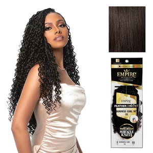 image:imageSensationnel Empire Feather Crochet BraidsBurmese Curl10in 1 JETBLACK2 DARKBROWN
