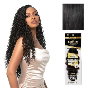 image:imageSensationnel Empire Feather Crochet BraidsLoose Crimp10in 1 JETBLACK1 JETBLACK