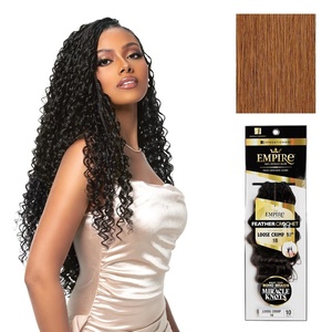 image:imageSensationnel Empire Feather Crochet BraidsLoose Crimp10in 1 JETBLACK30 LIGHTAUBURN