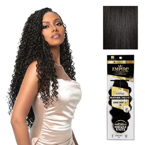 image:imageSensationnel Empire Feather Crochet BraidsLoose Deep12in 1 JETBLACK1B OFFBLACK
