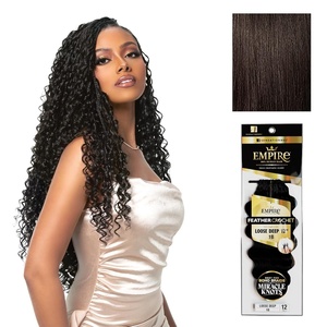 image:imageSensationnel Empire Feather Crochet BraidsLoose Deep12in 1 JETBLACK2 DARKBROWN