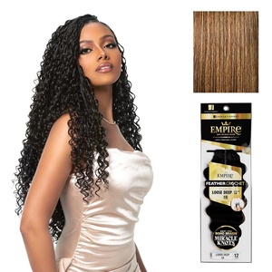 image:imageSensationnel Empire Feather Crochet BraidsLoose Deep12in 1 JETBLACKS427