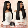 image:imageSensationnel Crowned Edge Widows Peak LacewigStraight 28 Inch 1 JETBLACKVANILLABLONDE
