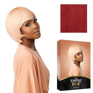 image:imageSensationnel Empire Bob Humanhair WigMushroom Cut 1 JETBLACKFIERYRED