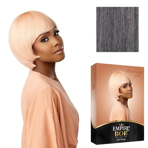 image:imageSensationnel Empire Bob Humanhair WigMushroom Cut 1 JETBLACKM44