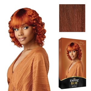 image:imageSensationnel Empire Bob Humanhair WigWavy Cut 12 Inch 1 JETBLACKCOPPERCHARM