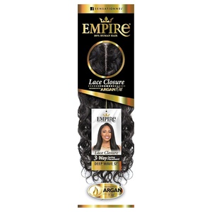 image:imageSensationnel Empire Humanhair Lace ClosureDeep Wave 12 Inch1 JETBLACK4 MEDBROWN